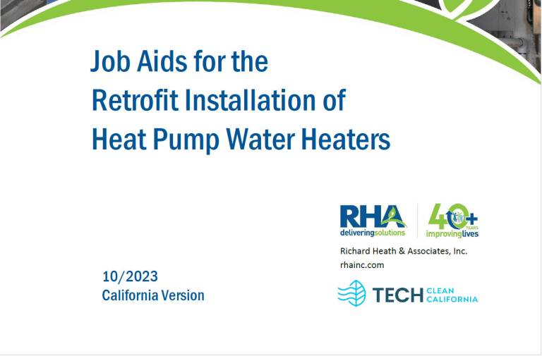 RHA Offers Job Aids for On-the-Job Installations of Heat Pump Water Heaters